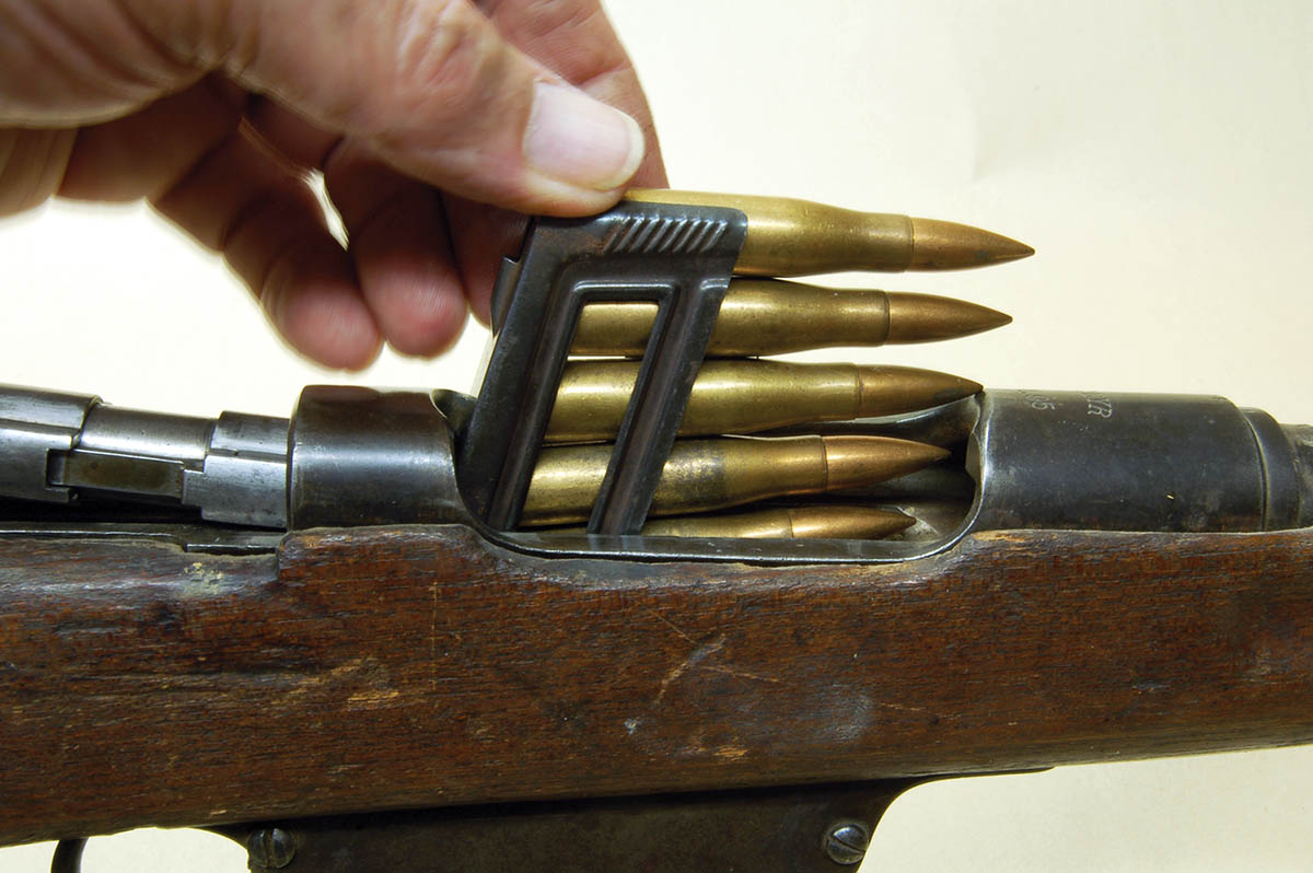 Mannlicher’s “packet” loading system, which helped to make his reputation as one of the world’s great gun designers. It is faster than a Mauser M98 charger, but few shooters have heard of it.